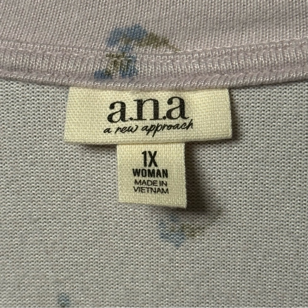 a.n.a. Women's Plus Lilac Long Sleeve Button Up Cardigan Size 1X Whimsy Florals - Picture 15 of 16